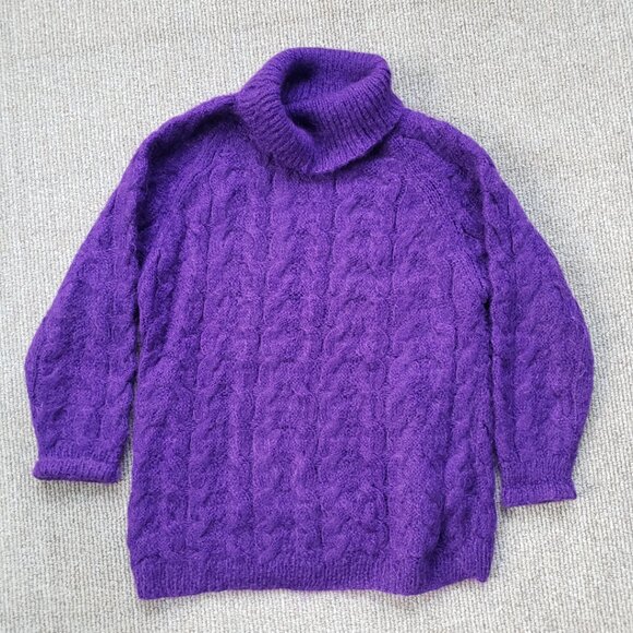 Vintage Mohair Oversized Sweater Women's XS-XL Purple - Picture 2 of 7